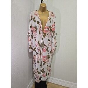 Cottage Fairy Boho Ethereal Dainty Feminine Sheer Duster Kimono Robe Womens Med